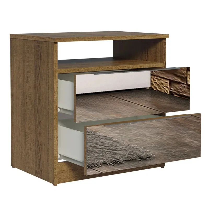 Mesa de Luz con 2 Cajones y Espejo en Rustic - Mesas de luz, Uruguay | Balton, vista 10