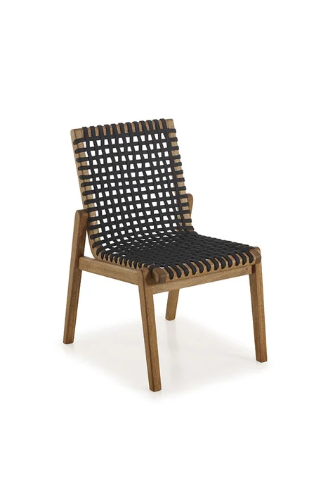 SILLA TRACO CUERDA NEGRA 56x62x85CM JATOBA - Muebles para el exterior, Uruguay | Vinibel