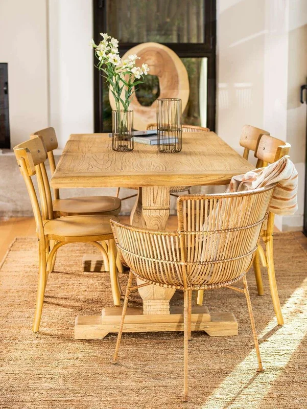 MESA COMEDOR DE OLMO ISABEL - 1.60 X 0.90 MTS en Madera natural - Mesas de comedor, Uruguay | La Iberica, vista 24