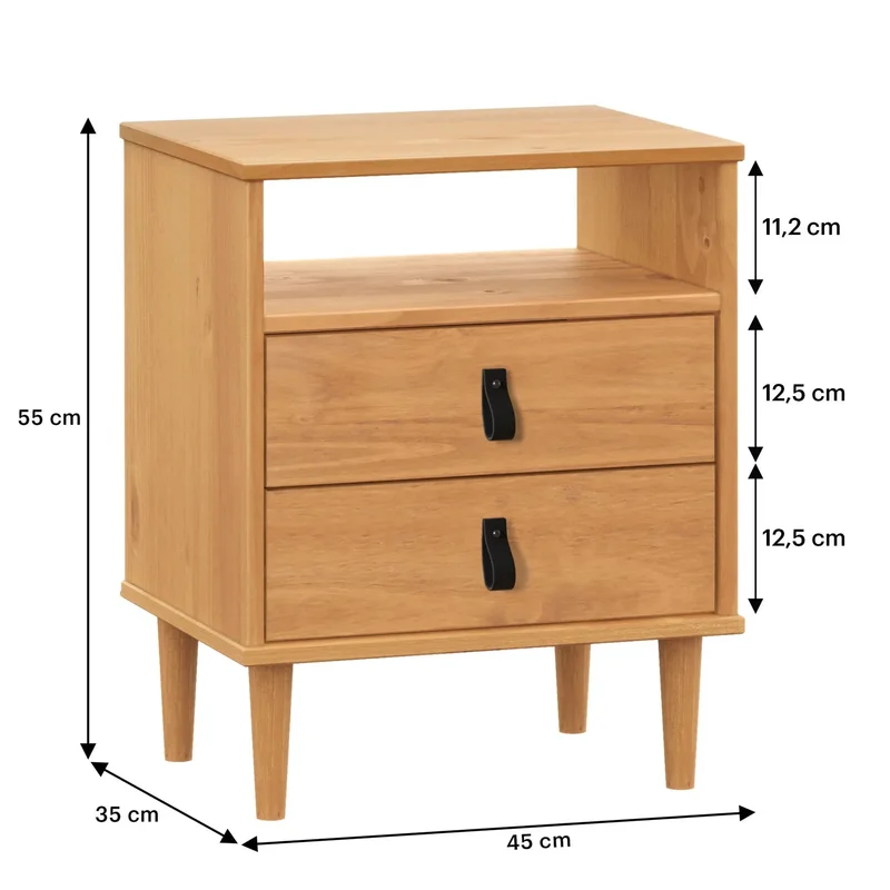 Mesa de luz Nordica Mikka - Madera Maciza en Madera natural - Mesas de luz, Uruguay | Balton, vista 12