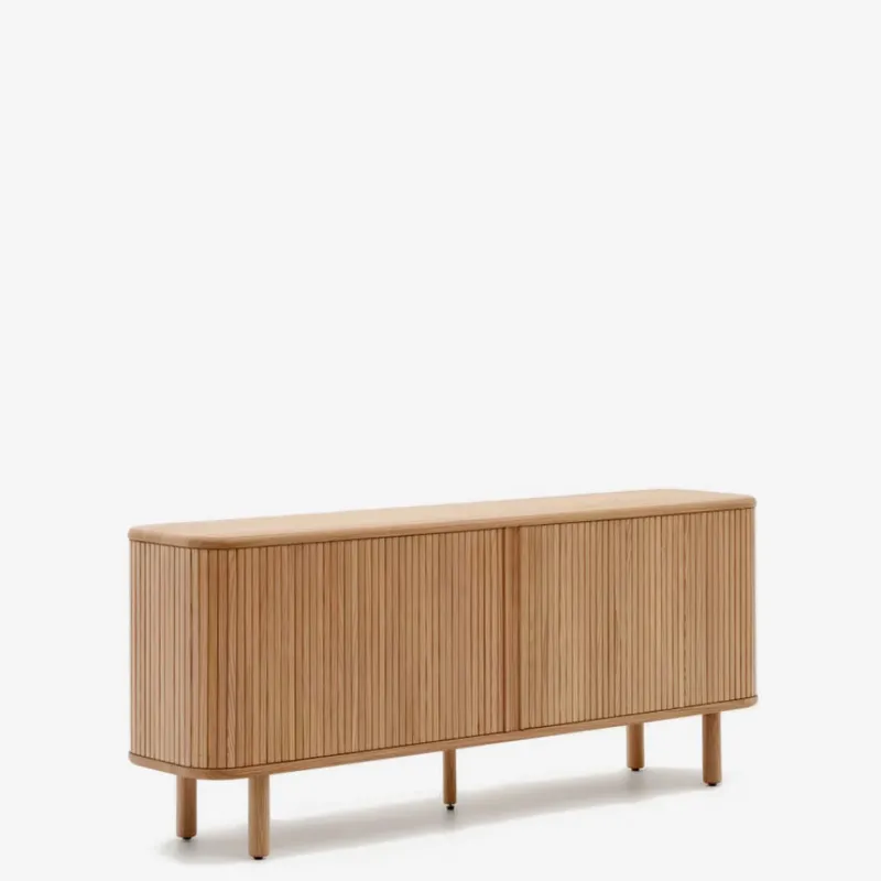 Aparador Mailen 2 puertas en chapa de fresno - con acabado natural 180 x 75 cm en Madera natural - Aparadores y recibidores, Uruguay | Kavehome
