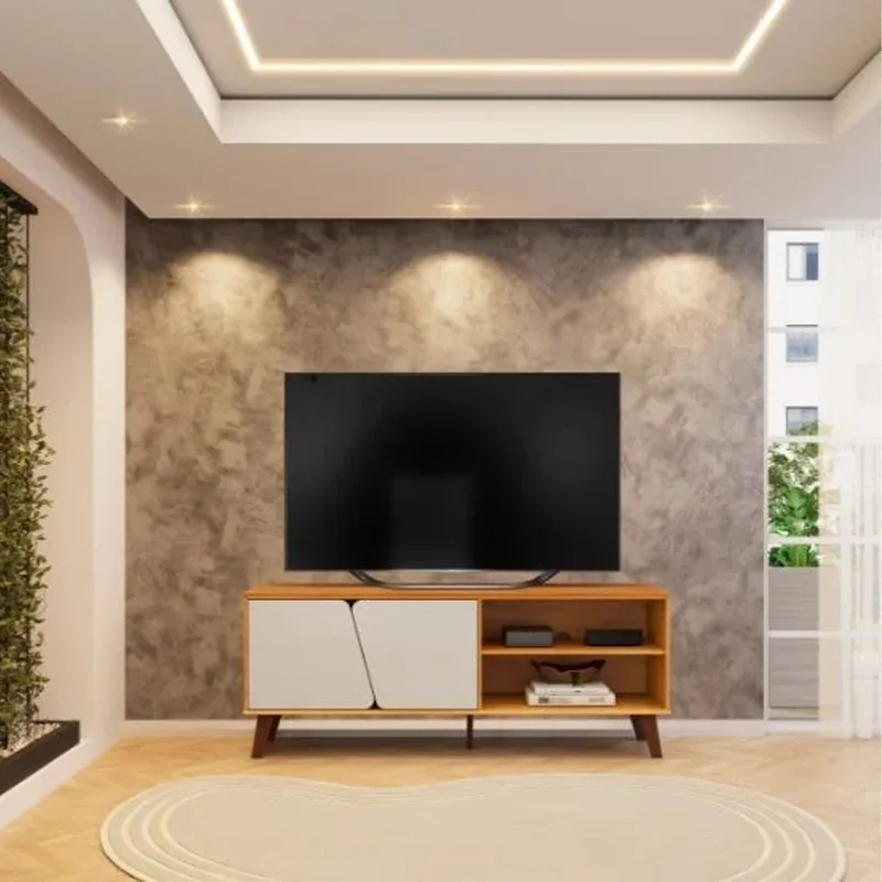 Rack Tv Modular 2 Puertas 2 Estantes Con Patas en Madera natural - Muebles para TV, Uruguay | Soy Hogar, vista 3