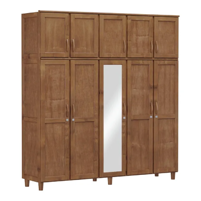 Ropero Placard 10 Puertas 3cajones 100% Madera Línea Clásica en Marrón - Roperos y placares, Uruguay | Muebles Express