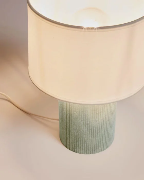 Lámpara de mesa Bianella - de pana turquesa en Beige - Lámparas de mesa, Uruguay | Kavehome, vista 3