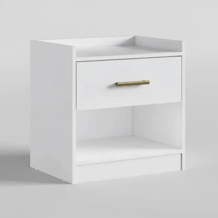 MESA DE LUZ CON 1 CAJON - COLOR BLANCA en Blanco - Mesas de luz, Uruguay | Champagne Home