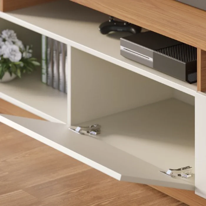 Rack Tv Panel Led Lcd Mueble Living Comedor Humaita en OFF WHITE MATTE/FREIJO - Muebles para TV, Uruguay | Soy Hogar, vista 5
