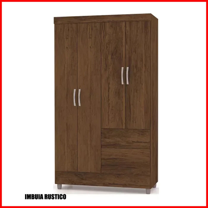 Ropero 4 puertas 2 cajones – Ideal 10090 en Marrón - Roperos y placares, Uruguay | Punto Unión