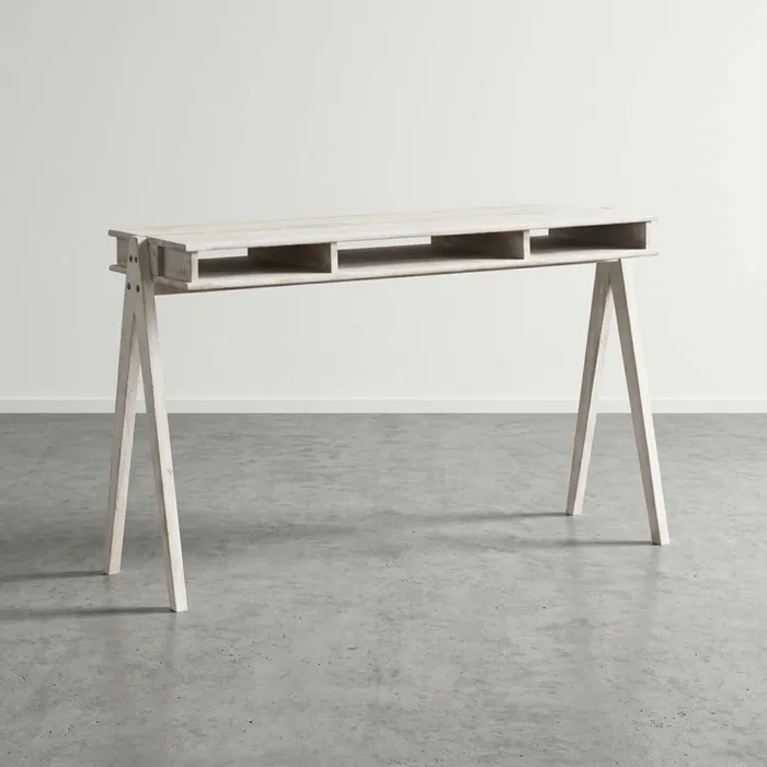 Escritorio Madera-acacia Blanco Cubbie en Beige, Uruguay | Divino