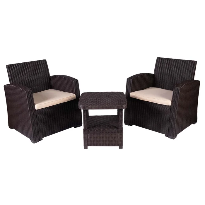 Set Terraza Polipropileno Marron Madrid en Marrón - Muebles para el exterior, Uruguay | Divino, vista 2