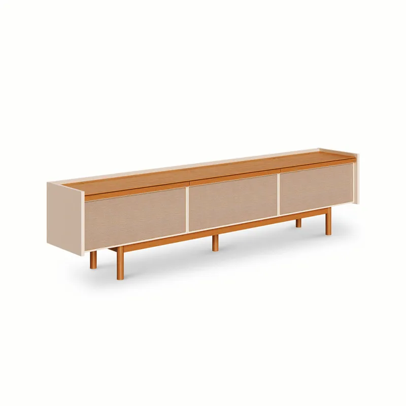 Rack Dune - Off White y Natural en Blanco - Muebles para TV, Uruguay | NYR
