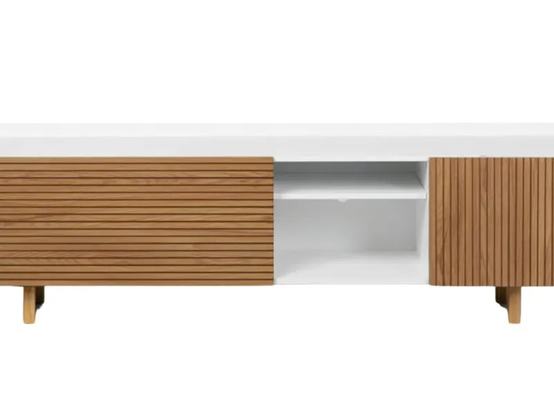 Rack PLISSE 1.80 m Blanco en Blanco - Muebles para TV, Uruguay | Finkel