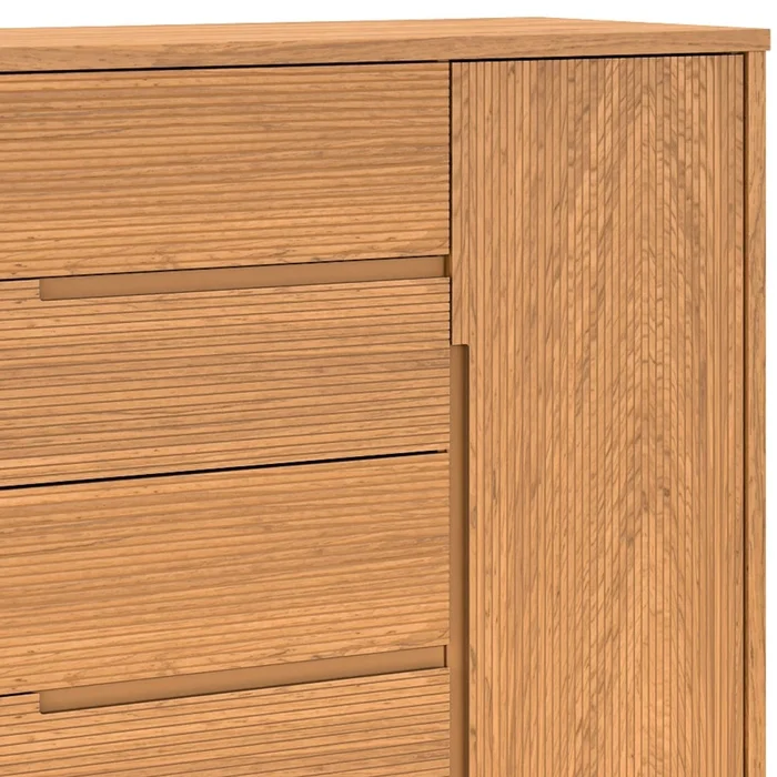 Cómoda Zapatera Nordik - 4 cajones 1 puerta - Marrón en Madera natural - Cómodas, Uruguay | Ecowood, vista 3