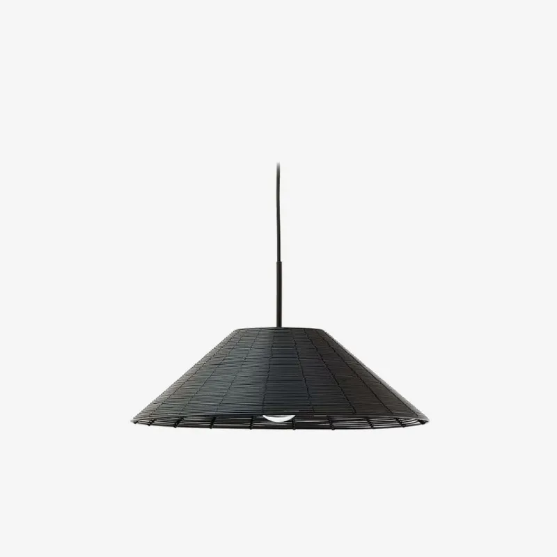 Pantalla para lámpara de techo Saranella de ratán sintético negro - Ø 50 cm en Negro - Muebles para el exterior, Uruguay | Kavehome