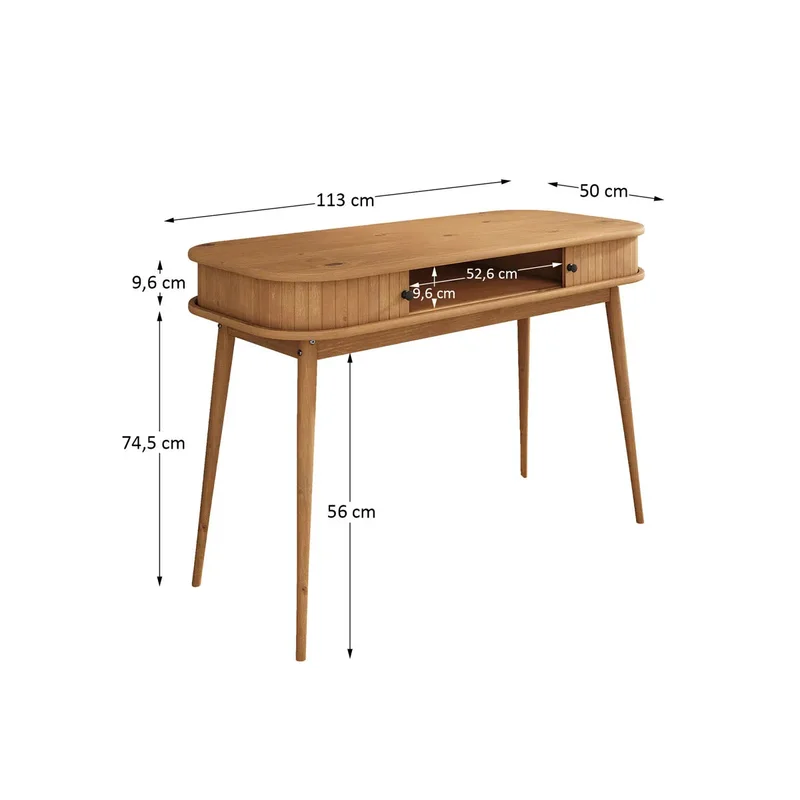 Escritorio Jani con Rolltop - Madera Maciza en Madera natural - Escritorios, Uruguay | Balton, vista 10