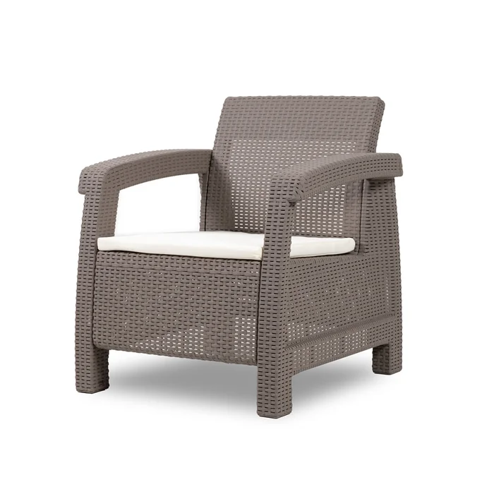 Juego de Jardín Mykonos - 2 butacas y mesa - Greige en Gris - Muebles para el exterior, Uruguay | NYR, vista 3