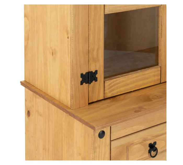Cristalero 4 Puertas Madera Maciza - Linea Mexicana - Natural en Madera natural - Aparadores y recibidores, Uruguay | Rústico Hogar, vista 4