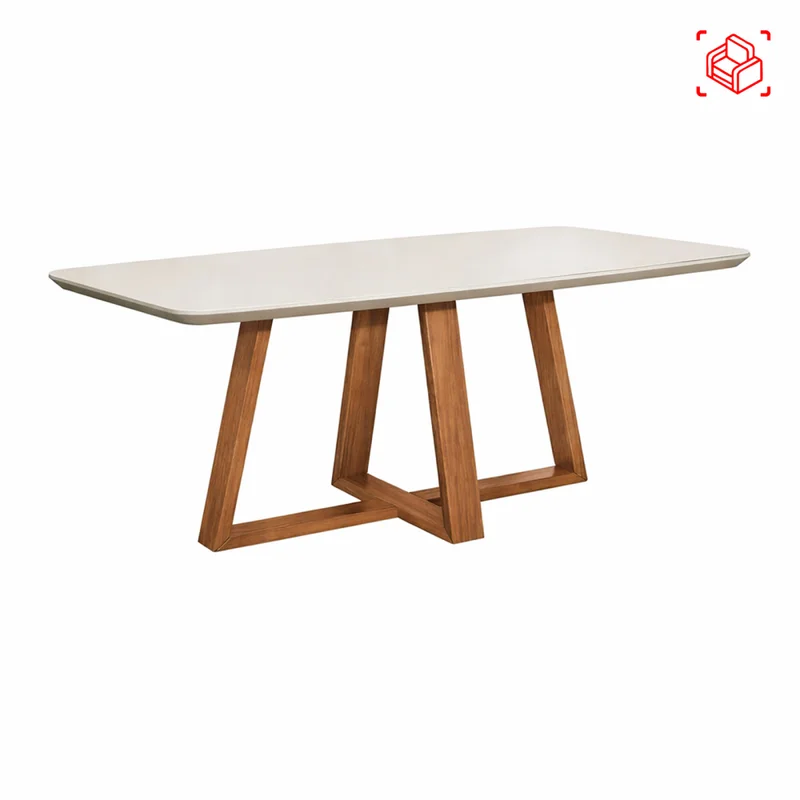 Mesa Mdf-y-madera Blanco Bennett en Blanco - Mesas de comedor, Uruguay | Divino, vista 4