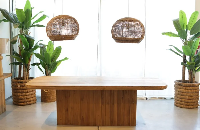 MESA COMEDOR OSLO 240 TEKA NATURAL en NATURAL - Mesas de comedor, Uruguay | Más Infinito Casa, vista 3