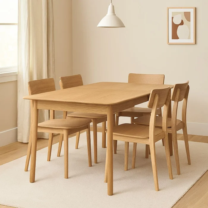 Mesa de comedor GLIMPS Natural EXTENSIBLE en Madera natural - Mesas de comedor, Uruguay | Viasono