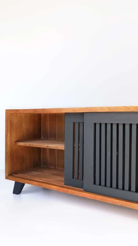 RACK BLACK RIO 1,25mt en Negro - Muebles para TV, Uruguay | Fundamento Muebles, vista 3
