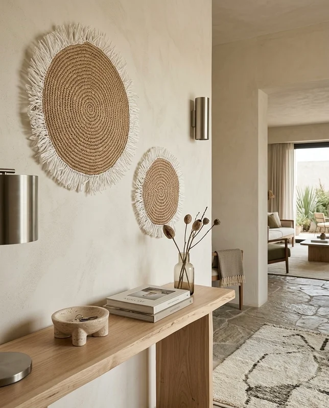 Individual / Aplique Alelí Blanco y Natural en Blanco - Decoración de pared, Uruguay | Indrana, vista 6