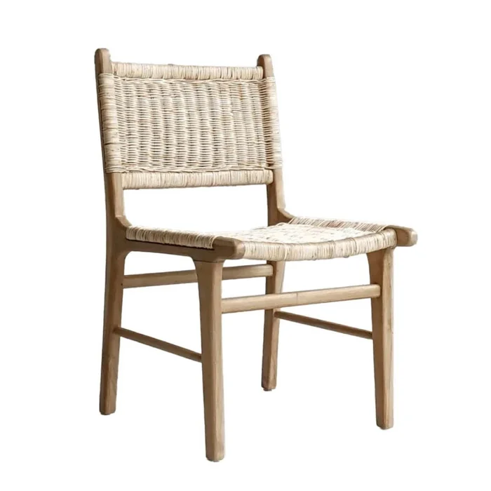 Silla De Comedor Rattan-y-madera Natural-beige Milos en Madera natural - Sillas, Uruguay | Divino, vista 2