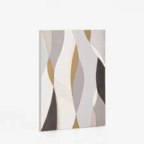Lienzo abstracto Marvilo gris y mostaza 80 x 100 cm en Multicolor - Decoración de pared, Uruguay | Kavehome