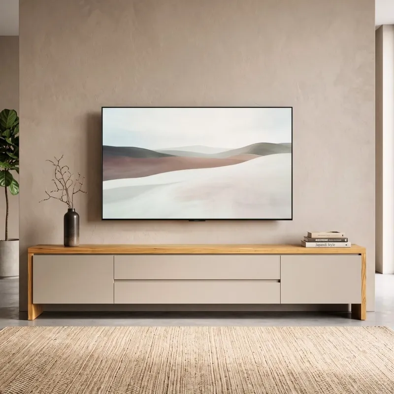 Rack de TV NORD 2.2 - Linea Manhattan - Gianduia / Cinamomo en Focus Mari Slim - Muebles para TV, Uruguay | Rústico Hogar