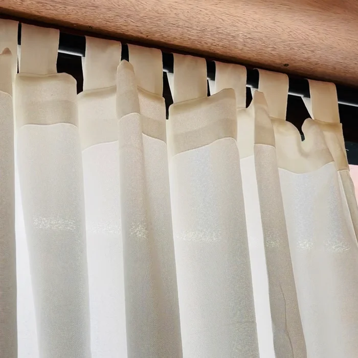 Cortina en lino Tab Tops blanca ó natural paño 250cm en Blanco - Textiles, Uruguay | Alta Gracia Deco, vista 2