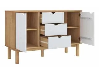 Comoda/Encimera 2P y 3C Mel/Gris Linea Nordica en Madera Maciza en Madera natural - Cómodas, Uruguay | Quesal, vista 4