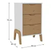 Promo 2 Mesa de luz 3 cajones veneza - Blanco/Miel en Multicolor - Mesas de luz, Uruguay | La Cueva Muebles, vista 2 de 7