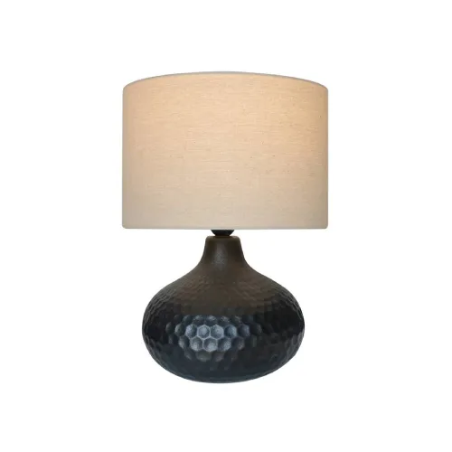 LAMPARA DE MESA CERAMICA D30x40CM HEXAGONOS NEGRO en Negro - Lámparas de mesa, Uruguay | Koz
