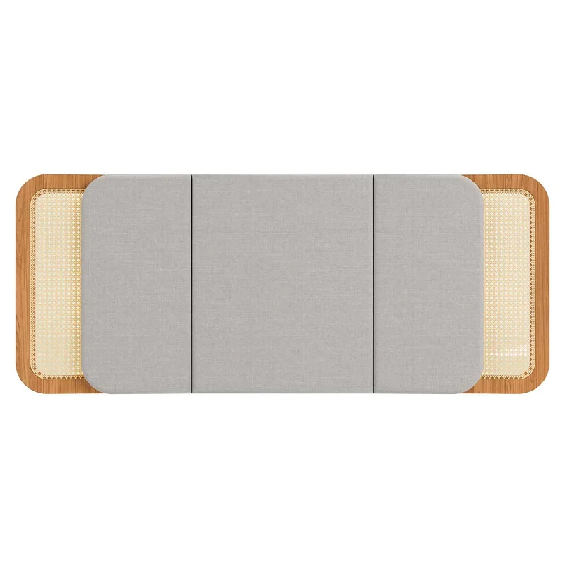 Respaldo de Cama Valeria con Ratan Natural 170cm Curvo - 100% MDF en Beige - Respaldos de cama, Uruguay | Balton, vista 3