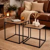 SET 2 MESAS AUX 37X37X40.5/33X33X35.5CM MADERA en Marrón - Mesas de comedor, Uruguay | Decohogar, vista 3 de 3