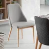 Silla Rosie - gris claro con patas de madera acabado natural en Gris - Sillas, Uruguay | Kavehome, vista 4 de 8
