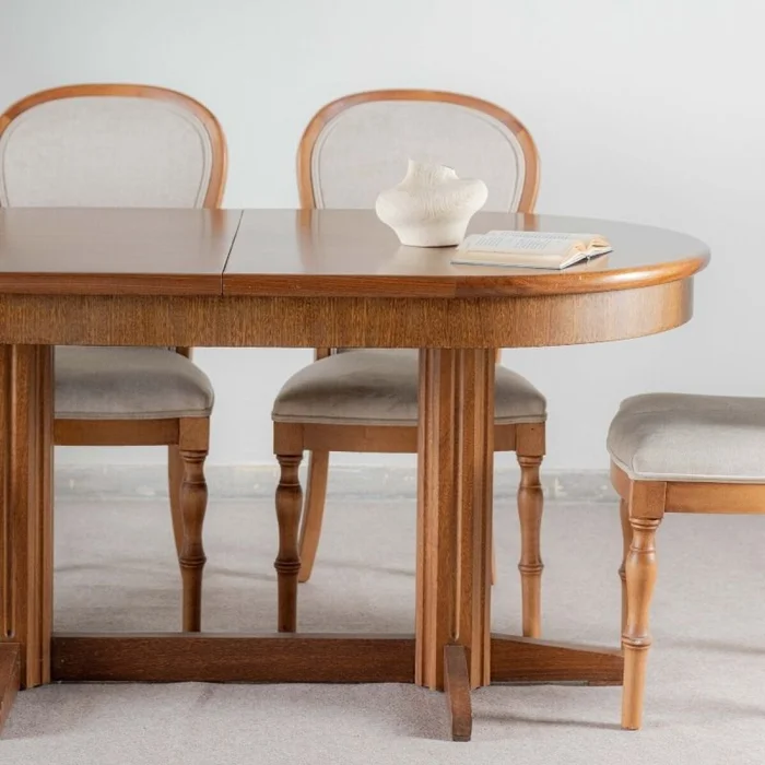 Mesa Ovalada Extensible en Marrón - Mesas de comedor, Uruguay | Fábrica Italiana, vista 2