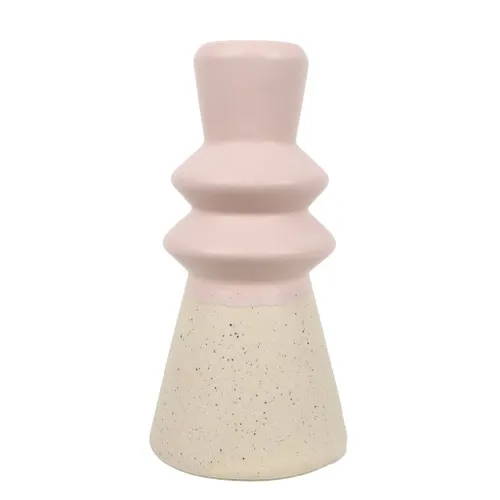 CANDELABRO BOCEL 7x7x14.5CM CERAMICA ROSA en Rosa - Velas y Portavelas, Uruguay | Decohogar