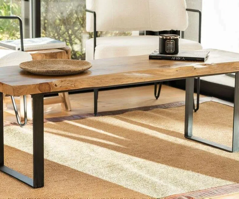 MESA TRONCO IRREGULAR - 1.45 X 0.50 en Madera natural - Mesas de living, Uruguay | La Iberica