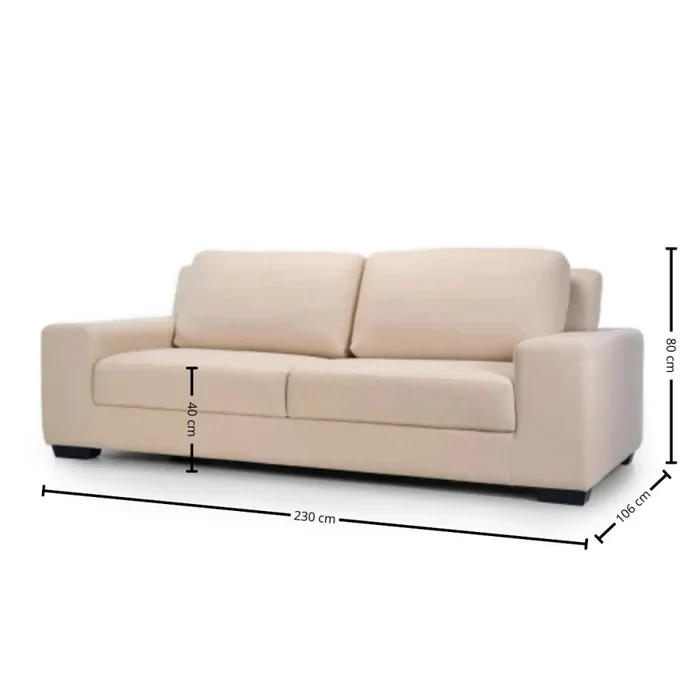 Sofá Boston - Tela Aquaclean Sustentable - 3 cuerpos - A fabricar en Beige - Sillones y sofás, Uruguay | Nyr, vista 8