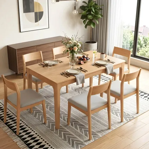 Mesa de comedor - Madera maciza 150 cm Bolonia - Línea Serena en Madera natural - Mesas de comedor, Uruguay | Ecowood