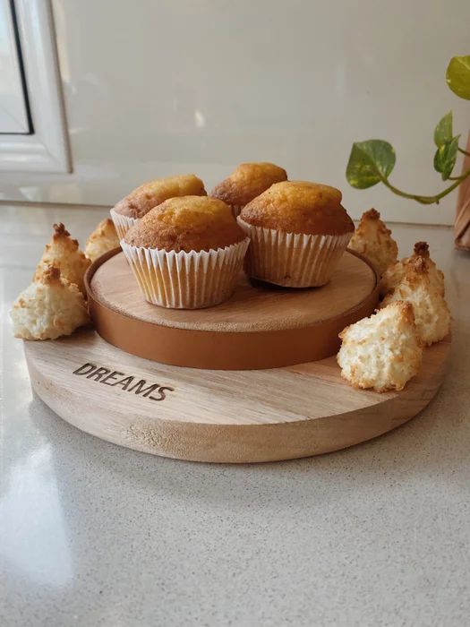 Pie de torta bajo de madera 25 cm en Madera natural - Decoración, Uruguay | Dreams On Time