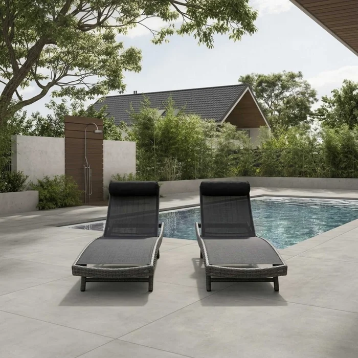 Promo 2 Reposeras Milano - Gris en Gris - Muebles para el exterior, Uruguay | La Cueva Muebles, vista 4