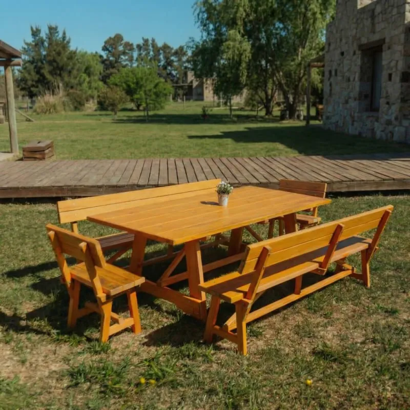Juego de comedor exterior — Serra Amoblamientos en Madera natural - Muebles para el exterior, Uruguay | Serra Amoblamientos