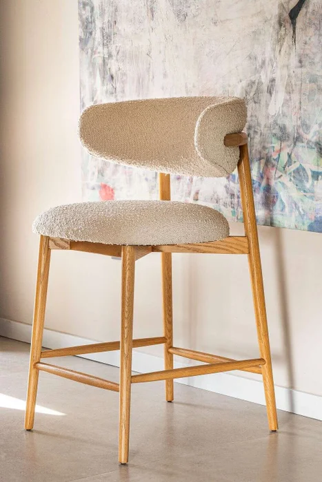 SILLA DE BAR ALLEGRA - FRESNO NATURAL en Blanco - Sillas, Uruguay | La Iberica