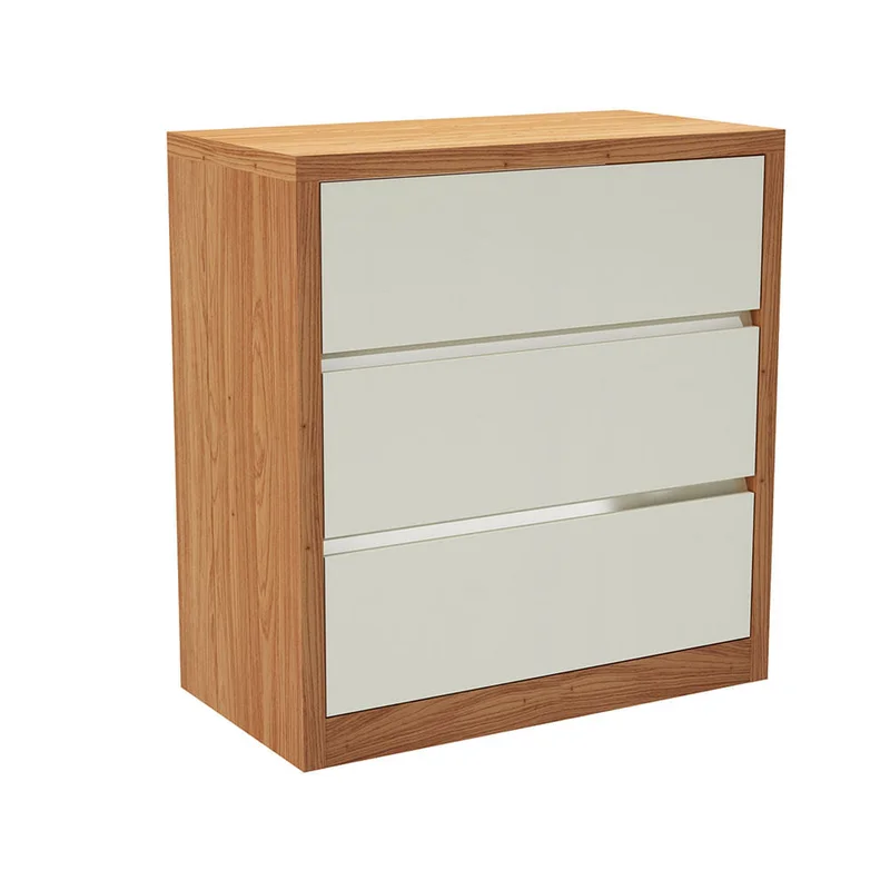 Comoda Mela 90CM 3 Cajones 100% MDF en Madera natural - Cómodas, Uruguay | Balton, vista 3