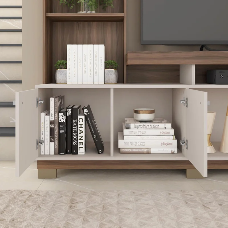 Rack Formosa 2.1 Nogueira San Remo/off White en Marrón - Muebles para TV, Uruguay | Castro, vista 3