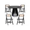 Juego de Comedor Mesa Redonda Negra Pipa 110cm con Sillas Motala Negras de Madera - Sillas, Uruguay | Berna home, vista 1 de 6