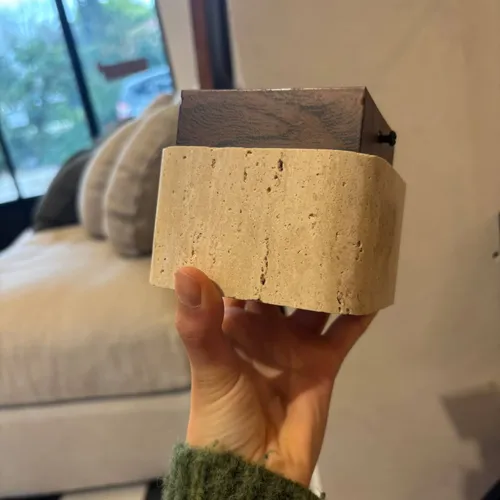 Aplique de techo Square 10cm en natural y madera - Lámparas colgantes, Uruguay | De Arcos