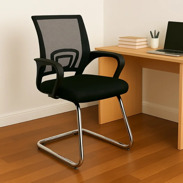 Silla de Escritorio Mallada Fija Negra en Negro - Escritorios y sillas de escritorio, Uruguay | Unilux, vista 3