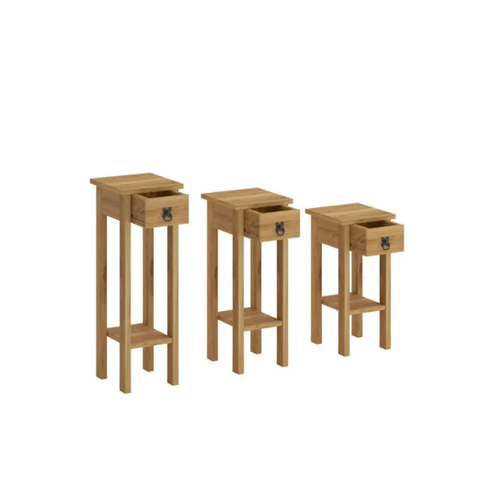 Conjunto Set De Mesas - Línea Monterrey - Natural en Madera natural - Mesas de arrimo, Uruguay | Ecowood, vista 4